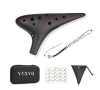 YCXYQ Soprano G key - Ocarina Professional Master Tuning 12-Hole Ceramic Piccolo Smoked Craft Firing Comes with Fingering Chart Neck Lanyard and Storage Box