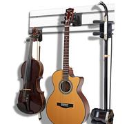 YCXYQ White - 3 Hooks Guitar Wall Mount Multiple Wall Hanging Aluminum Alloy Wall Rack Multifunctional Opening Adjustable Hook Guitar Bass Violin Erhu Hulusi Universal Display Rack