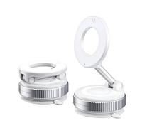 YCYATS Autobriva Phone Holder, 360° Reinforced Double Lock Upgraded Vacuum Magnetic Car Mount, Reinforced Super Suction Cup Phone Holder for Car/Gym/Mirror Use (White)