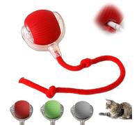 YCYATS Interactive Rolling Ball for Dogs with Tail, Chase Mate Cat Toy, Electric Smart Automatic Rolling Pet Ball, Durable and Safe, Reduces Anxiety and Boredom (Red)