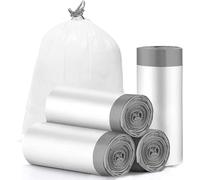 YCYBAB2J Small Bin Bags, Bin Liners with Drawstring, 5L Pedal Bin Liners for Kitchen,Bath,Bedroom,Office, Drawstring Trash Bags 60 Counts, White Grey