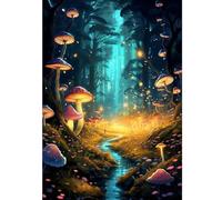 Ycydilirab Diamond Painting for Adults-Enchanted Glow Forest Diamond Art for Adult Beginners,Mushroom Gem Painting Crafts for Adults Home Wall Decor,DIY 5D Gem Art Perfect for Relaxation 12x16inch