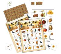 Ycyfckdr Fall Bingo Game, Fall Party Bingo Card Set, Suitable for Holiday Gatherings and Parties, Card Game for Family and Friends, 02