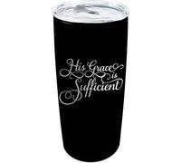 YCYFSC His Grace is Sufficient Coffee Tumbler 20 oz with Lid and Straw Insulated Stainless Steel Tumblers Hot and Cold Tumbler