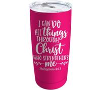 YCYFSC I Can Do See Things Through Christ Coffee Tumbler 20 oz with Lid and Straw Insulated Stainless Steel Tumblers Hot and Cold Tumbler