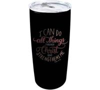 YCYFSC I Can Do See Things Through Christ Coffee Tumbler 20 oz with Lid and Straw Insulated Stainless Steel Tumblers Hot and Cold Tumbler