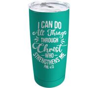 YCYFSC I Can Do See Things Through Christ Coffee Tumbler 20 oz with Lid and Straw Insulated Stainless Steel Tumblers Hot and Cold Tumbler