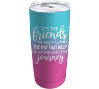 YCYFSC Its The Friends We Meet Along The Way that Help Us Appreciate The Coffee Tumbler 20 oz with Lid and Straw Insulated Stainless Steel Tumblers Hot and Cold Tumbler