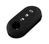 YCYHMHH 3 Button Styling Flip Remote Car Key Fob Silicone Case Cover Protector For Fiat 500 Panda Punto Bravo-black