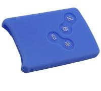 YCYHMHH 4 Buttons Silicone Rubber Car-Styling Key Cover Case Protector For Renaut Clio Logan Megane 2 3 Koleos Scenic Card-light blue