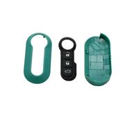 YCYHMHH Remote Flip Key Shell Case Car Key Pad For Fiat 500 Panda Punto Bravo Replacement Key Fob 3 Buttons Rubber Button Pad-dark green