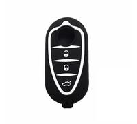 YCYHMHH Silicone Key Fob Cover For alfa For romeo Gilietta Mito 940 159 4C GTA Folding Flip Key Remote Case 3 Button Car Accessory-Black white pad