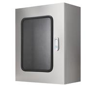 YCYHXJB 304 Stainless Steel Enclosure, IP65 Waterproof Electrical Box with Visible Window, Outdoor/Indoor Lockable Electrical Junction Box with Mounting Plate