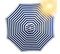 YCYHZC Outdoor Patio Umbrella Replacement Canopy, Parasol Top Cover Replacement, Windproof Umbrella Canopy Replacement Cloth, Only The Top Cover(Blue white,3.0M/10Ft 8 Ribs)