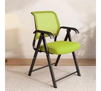 YCYHZC Portable Foldable Office Chair, Metal Folding Stool Chair With Handle, Collapsible Commercial Folding Chair Training Room Chair For Small Spaces(Green)
