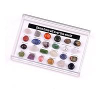 ycyingcheng 1Pieces 24-Piece Natural Crystal & Agate Mineral Collection - Mini Polished Gemstone Specimens for Geological Study, DIY Crafts, Display (40-50g, Box Included)