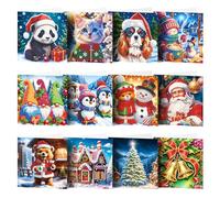 ycyingcheng 5D Christmas Greeting Cards, DIY Special Shaped Diamond Painting Cards Kit, Diamond Painting Rhinestone Kits for Christmas, Teacher's Day, Mother's Day