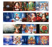 ycyingcheng 5D Christmas Greeting Cards, DIY Special-shaped Diamond Painting Greeting Cards Kit, Diamond Art Postcards with Envelopes