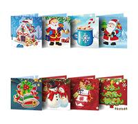 ycyingcheng 5D DIY Diamond Painting Greeting Cards, Cross Stitch Handmade Happy Birthday Christmas Cards, DIY Diamond Drawing Kit with Blank Envelopes for Hoilday Festival Crafts Gift