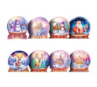 ycyingcheng 5D Rhinestone Christmas Greeting Cards, Diamond Painting Xmas Cards with Postcard, 5D DIY Cross Stitch Kit for Friends Family