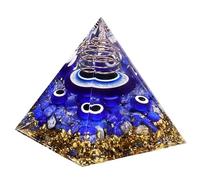 ycyingcheng Blue Eyes in Türkiye Crystal Orgone Pyramid, Lapis Lazuli Ogan Crystal Energy Tower, Nature Reiki Chakra Crushed Stone Home Decor Ornaments, 6CM/2.36In