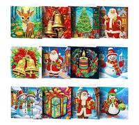 ycyingcheng Christmas 5D DIY Special Shape Part Drill Diamond Cards, 5D DIY Diamond Painting Greeting Cards Mosaic Crafts Holiday Party