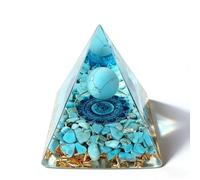 ycyingcheng Crystal Pyramid Stones Tree of Life, 6CM Turquoise Orgonite Energy Quartz Crystals Positive Energy Generator for Healing Meditation Chakra Balance& Protection, Reiki Home Office Desk Decor