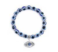 ycyingcheng Evil Eye & Hamsa Hand Bracelet for Protection - Nazar Boncuk Charm, Lucky Charm Blessing Good Luck Gift for Women Men Wedding Anniversary Meditation Beads, 8mm/10mm (Devil's Eye 10MM)