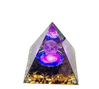 ycyingcheng Healing Crystals Tower, Dreamy Purple Nebula Pyramid Crystal Desk Ornament, Positive Energy Generator Protection Pyramid Stones for Healing Meditation Chakra Balance, 6cm