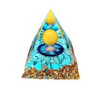 ycyingcheng Moonstone Crystal Orgone Pyramid, Ogan Crystal Energy Tower, Nature Reiki Chakra Crushed Stone Jewelry, Crystal Pyramid (Sky)