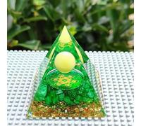 ycyingcheng Moonstone Crystal Orgone Pyramid, Ogan Crystal Energy Tower, Nature Reiki Chakra Crushed Stone Jewelry, Crystal Pyramid (Green+Yellow 1)