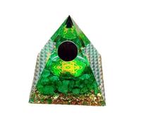 ycyingcheng Moonstone Crystal Orgone Pyramid, Ogan Crystal Energy Tower, Nature Reiki Chakra Crushed Stone Jewelry, Crystal Pyramid (Green)