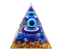 ycyingcheng Türkiye Blue Eyes Moonstone Crystal Orgone Pyramid, Evil Eyes Ogan Crystal Energy Tower, Nature Reiki Chakra Crushed Stone Jewelry (Crystal Pyramid-32)