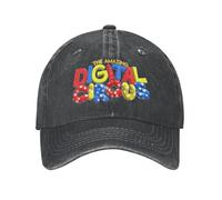 YCYLYLYC Digital circus logo baseball cap for men and women, vintage worn denim sun hat, adjustable, for outdoors, Summerdad golf trucker running cap