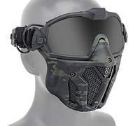 YCYR Tactical Fast Helmet, Anti-Fog Fan System Detachable Protective Full Face Mask And Goggles Combination Set for Airsoft Paintball CS Game,BCP Mask glasses