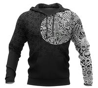YCYR Viking Thors Hammer Sweatshirt, Nordic Mythology Wolf Streetwear Casual Hoodie Hoodie, 3D All-Over Printed Unisex Long Sleeve Pullover Sweatshirt - - XXXXL