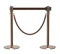 YCYRF 2 Pack Crowd Control Stanchion with 5 ft Lanyard and 6.6 ft Retractable Belts, Crowd Control Barriers or Party Supplies, One Pole for Two Purposes
