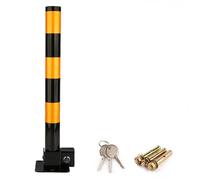 YCYRF Folding Parking Barrier Post, Steel Safety Bollards Post with Lock, Delineator Post, Driveway Blocke for Driveway Barrier Parking Pole Traffic Control, 24 in