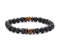 YCYUYK 1 Pc Bracelet Mens Crater Stone Bracelet Tiger Eyes Beaded Bracelet Gift for Men