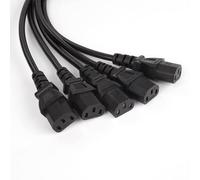 YCYUYUFUNS IEC Y Splitter Cable C14 to 5 x C13 Kettle Lead Splitter C14 Extension Power Cable for Computer, TV, PC, Monitor