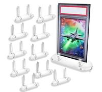 YCZARD 10Pcs Acrylic Card Display Stand, Trading Card Display Stand Clear Cards Displays Stands, Mini Easel Stands for Sports Cards, Trading-Cards, Challenge Medals (3.8x1.3x2.5 Inch)