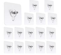 YCZARD 16Pcs Shower Caddy Adhesive Hooks Replacement, Corner Shower Caddy Heavy Duty Sticker Hooks, No Drilling Sticky Wall Caddy Hooks for Bathroom Kitchen Shower Caddy Corner Shelf