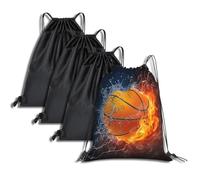 YCZARD 4 Pcs Drawstring Bags, Drawstring Gym Bag, Black String Swimming Bag Trainer Bag for Kids Adults, Large Waterproof Drawstring Bag Backpack, Suitable for Sports,School,Gym,Travel,Yoga Beach