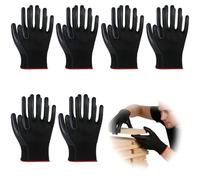 YCZARD 6Pairs Work Gloves Men Anti-Slip, Secure Grip on Palm & Fingers Waterproof Safety Gloves Heavy Duty Rubber Gloves, Mens Construction Working Gloves PU and Nylon Non-Slip Gloves