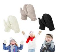 YCZARD Children's 4-9 Years Toddler Gloves, Black, One Size, Acrylic, Unisex, Pull On, Machine Washable, Winter Warm Mittens