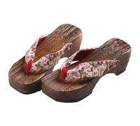 YCZHD Flip-flop Japanese-Style Clogs Slippers,Japanese Wooden Clogs Japanese Wooden Clogs Sandals Japan Traditional Shoes Geta Japanese Wooden Sandals(Size:EU 40,Color:Pink)