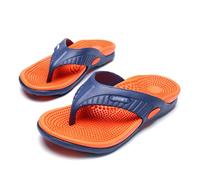 YCZHD Flip-flops Massage Slippers,Acupressure Massage Sandals,Men & Women Relief Plantar Fasciitis Heel Arch Arthritis Pain,Beach Shoes Outside (Size:EU 47,Color:Orange)