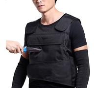 YD Body Anti Knife Stab Front and Back Proof Concealed Vest - Free Knife Proof Cut Resistant Work Gloves (Protection Vest), Black, M-XL
