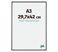 yd. Your Decoration - Picture Frame DIN A3 29.7 x 42 cm - Plastic Picture Frame with Acrylic Glass - Anti-Reflective - Excellent Quality - Matte Black - Evry