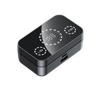 YD08 Mirror Wireless Headphones BT 5.3 HiFi Sound Quality Chargeable for Cell Phones In-Ear Earphone for Travelers Black/White (Black)